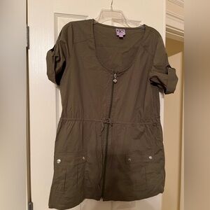 City Hearts Khaki Green Blouse Women’s Large